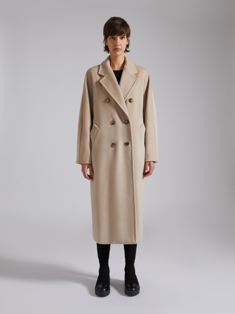 Max Mara Cles Single-breasted Wool Coat In Nude