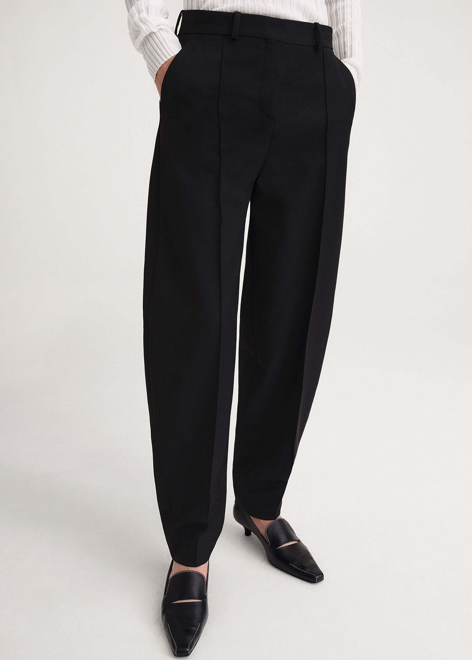 Totême High-waisted Tapered Trousers In Black