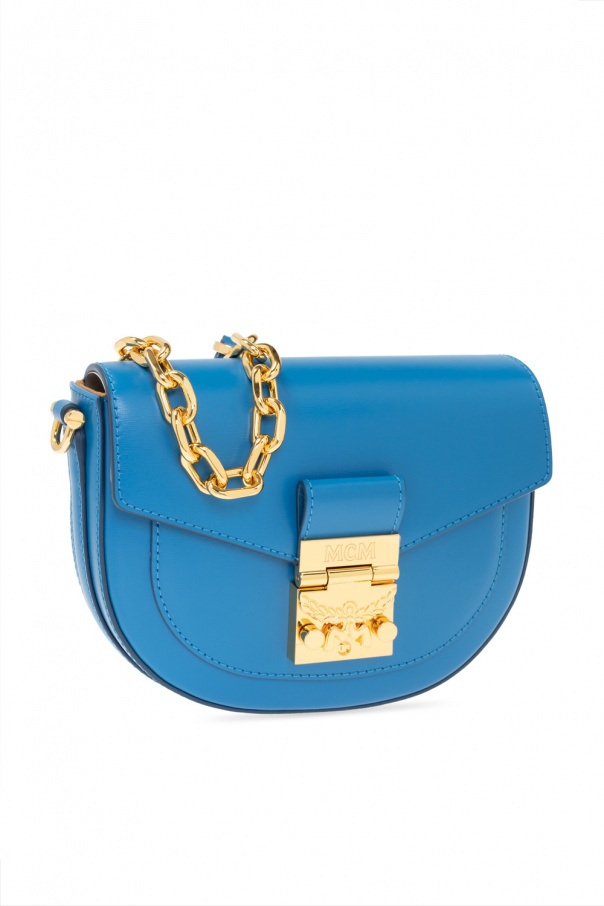 Mcm Logo Shoulder Bag In Blue