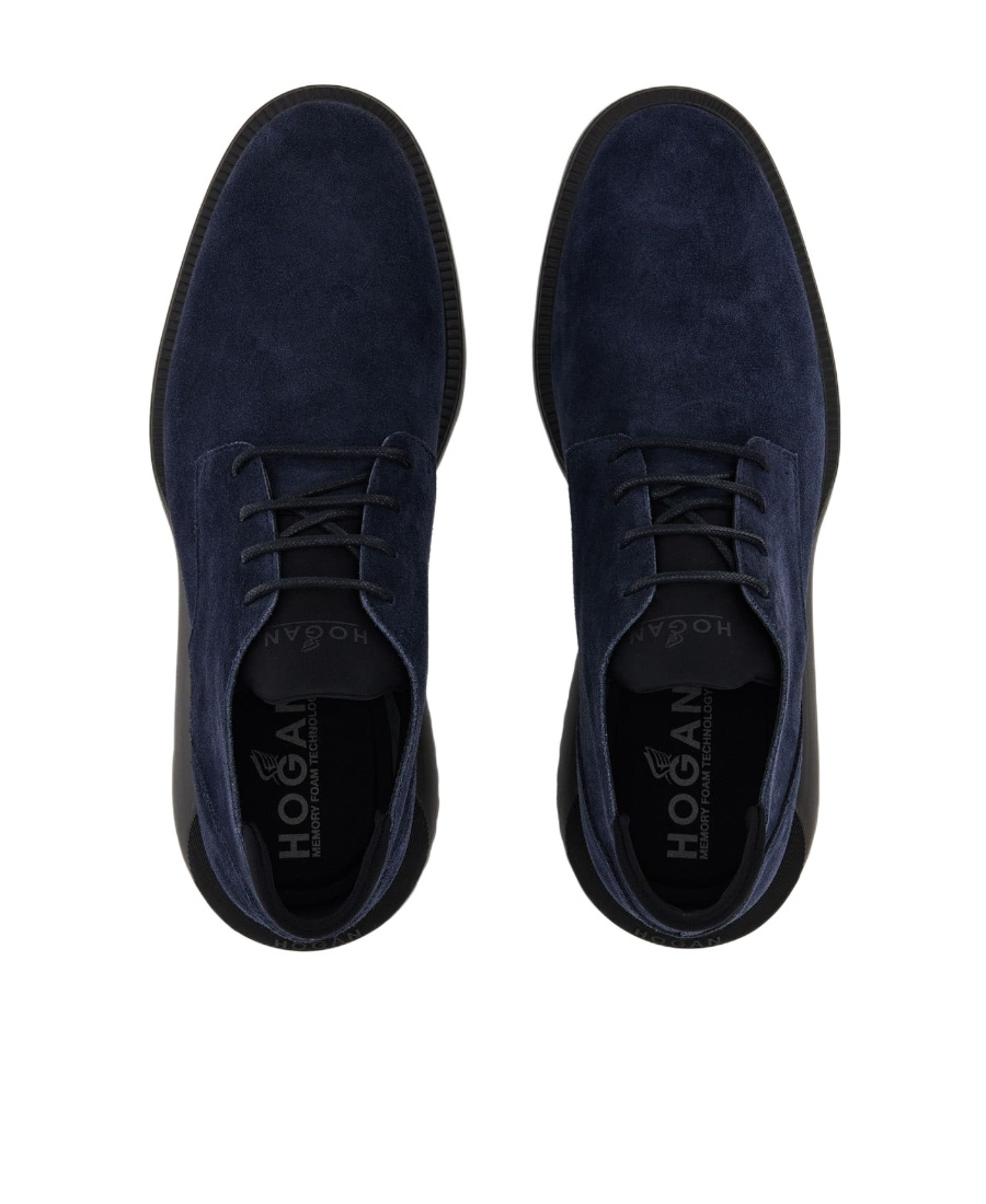 Hogan Suede Lace-up Boots In Black