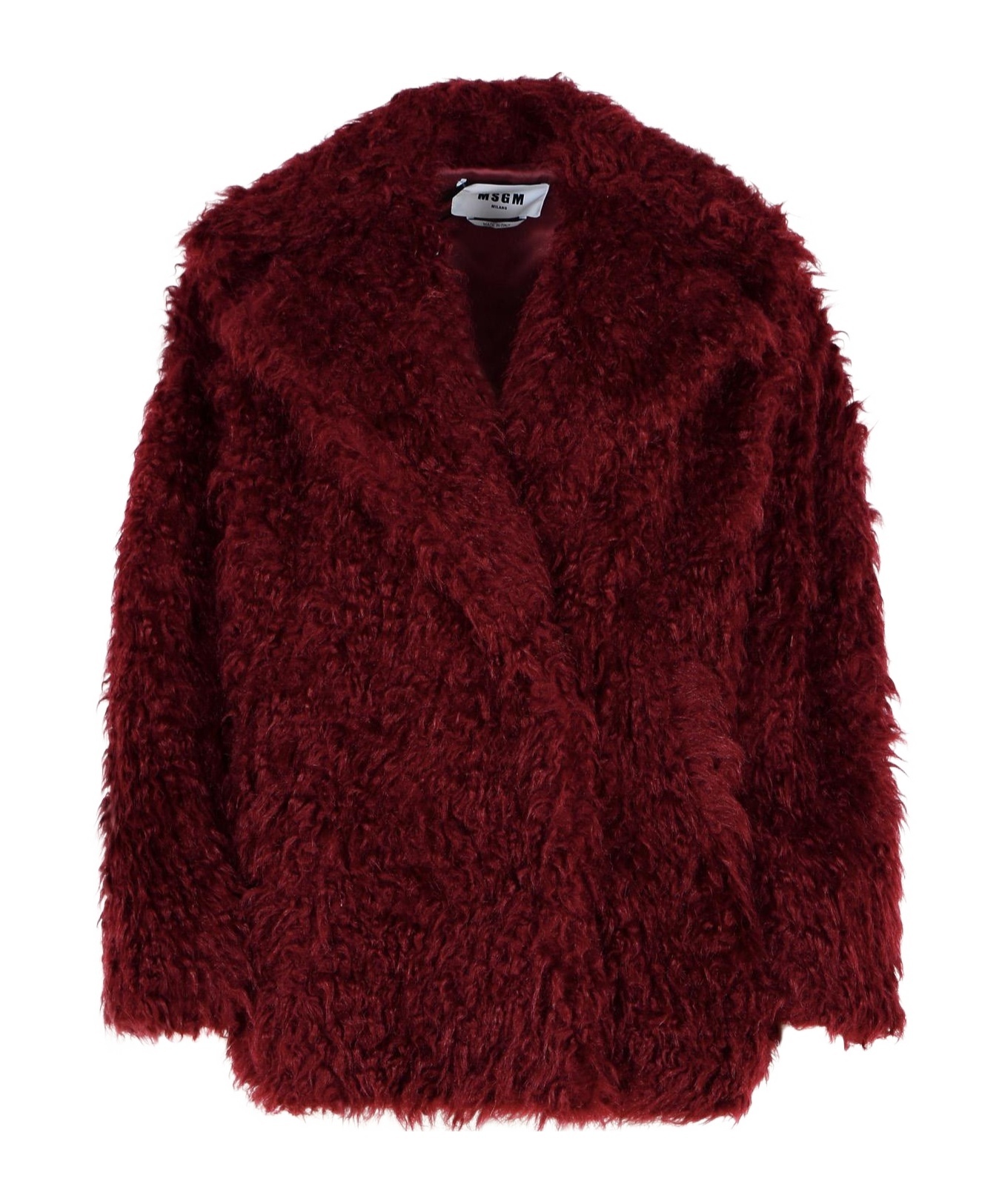 Msgm Single-breasted Frayed Deailed Jacket In Brown