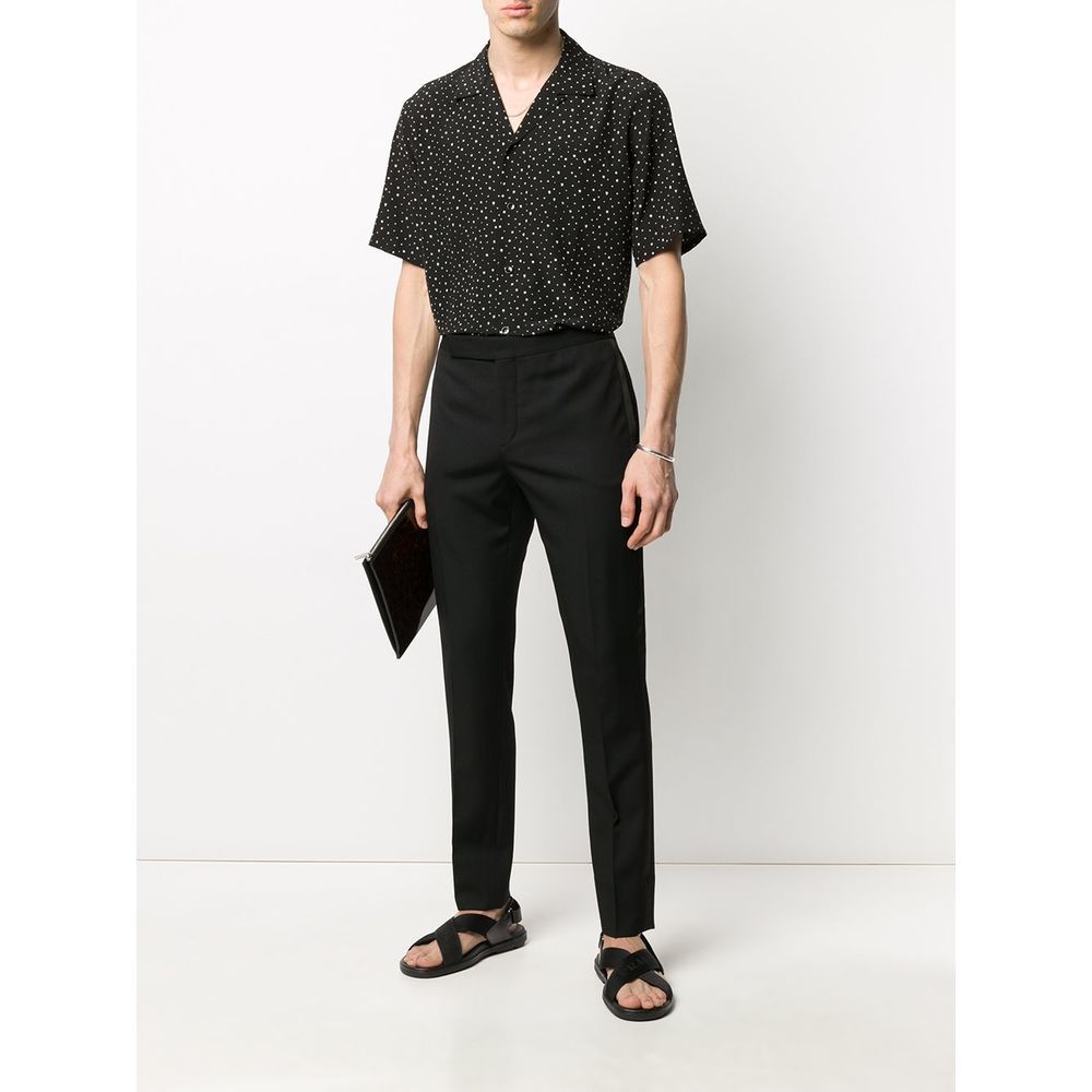 Saint Laurent Side-stripe Tailored Trousers In Black
