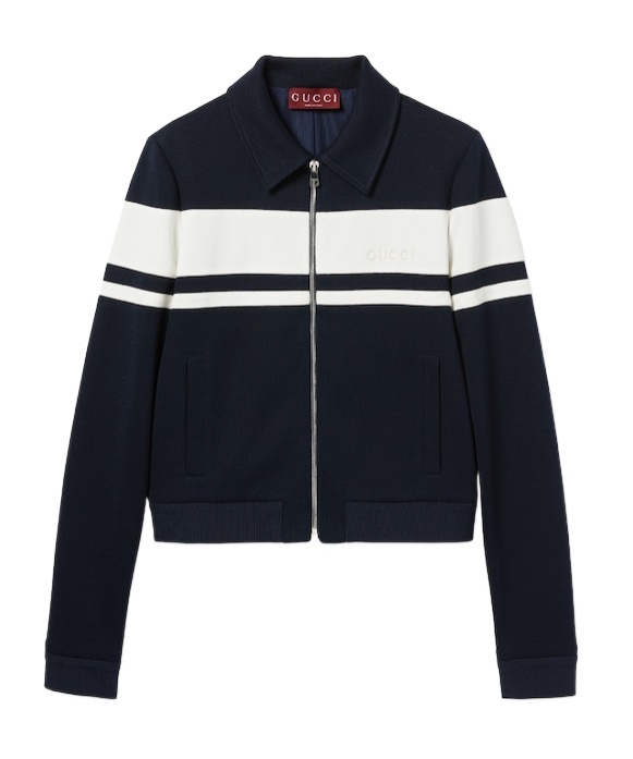 Gucci Cotton Jersey Jacket With Embroidery In Black