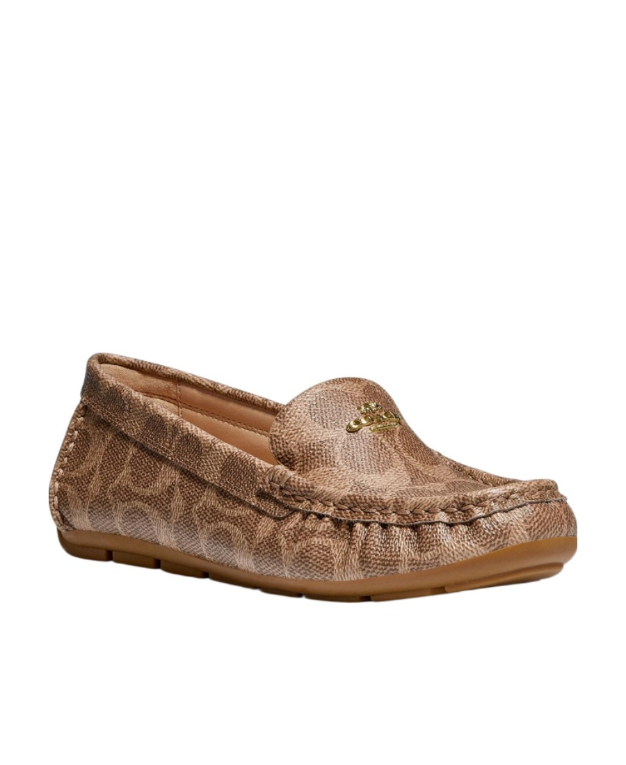 COACH LOGO-PRINT SLIP-ON LOAFERS