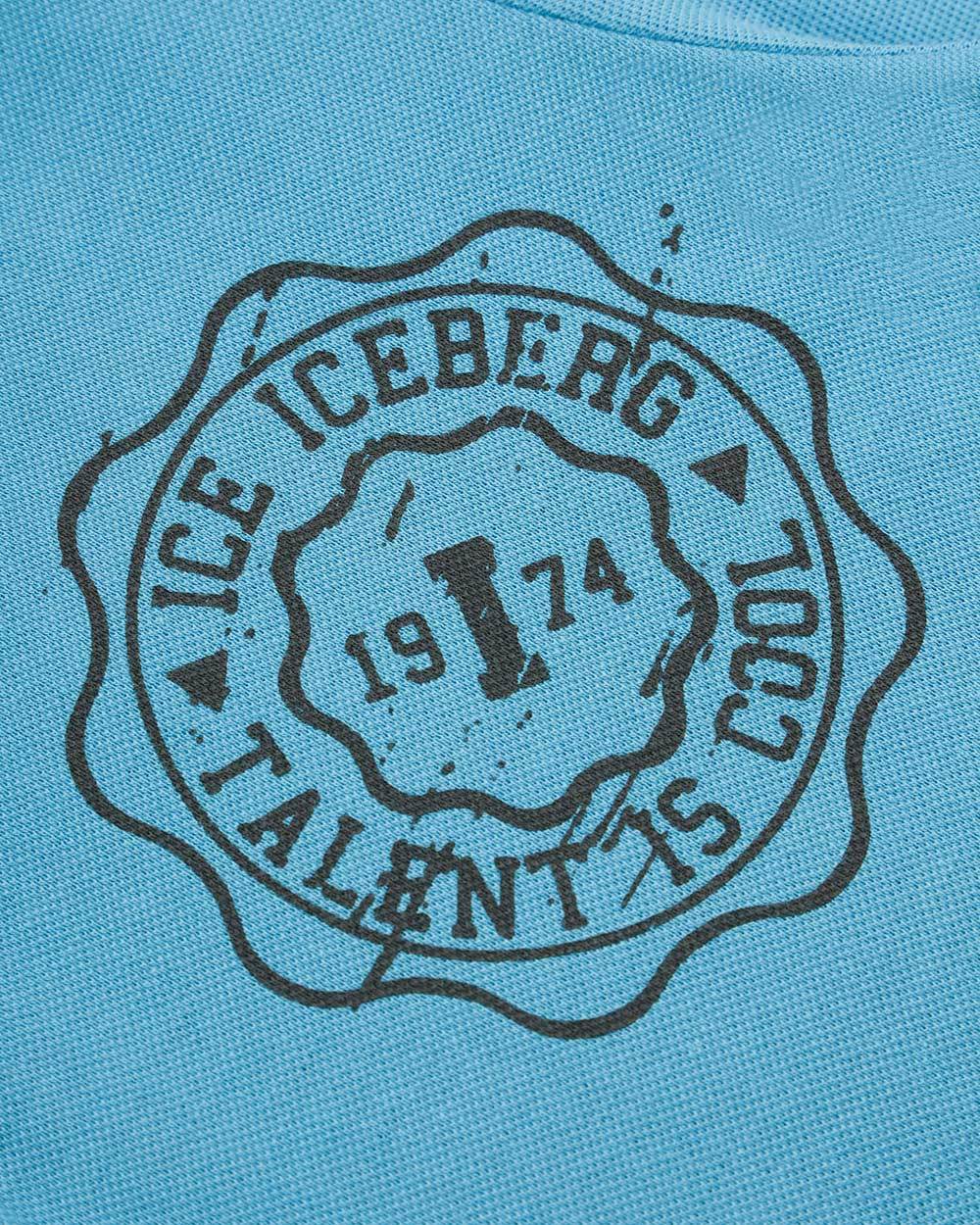 Iceberg Logo Polo Shirt In Blue