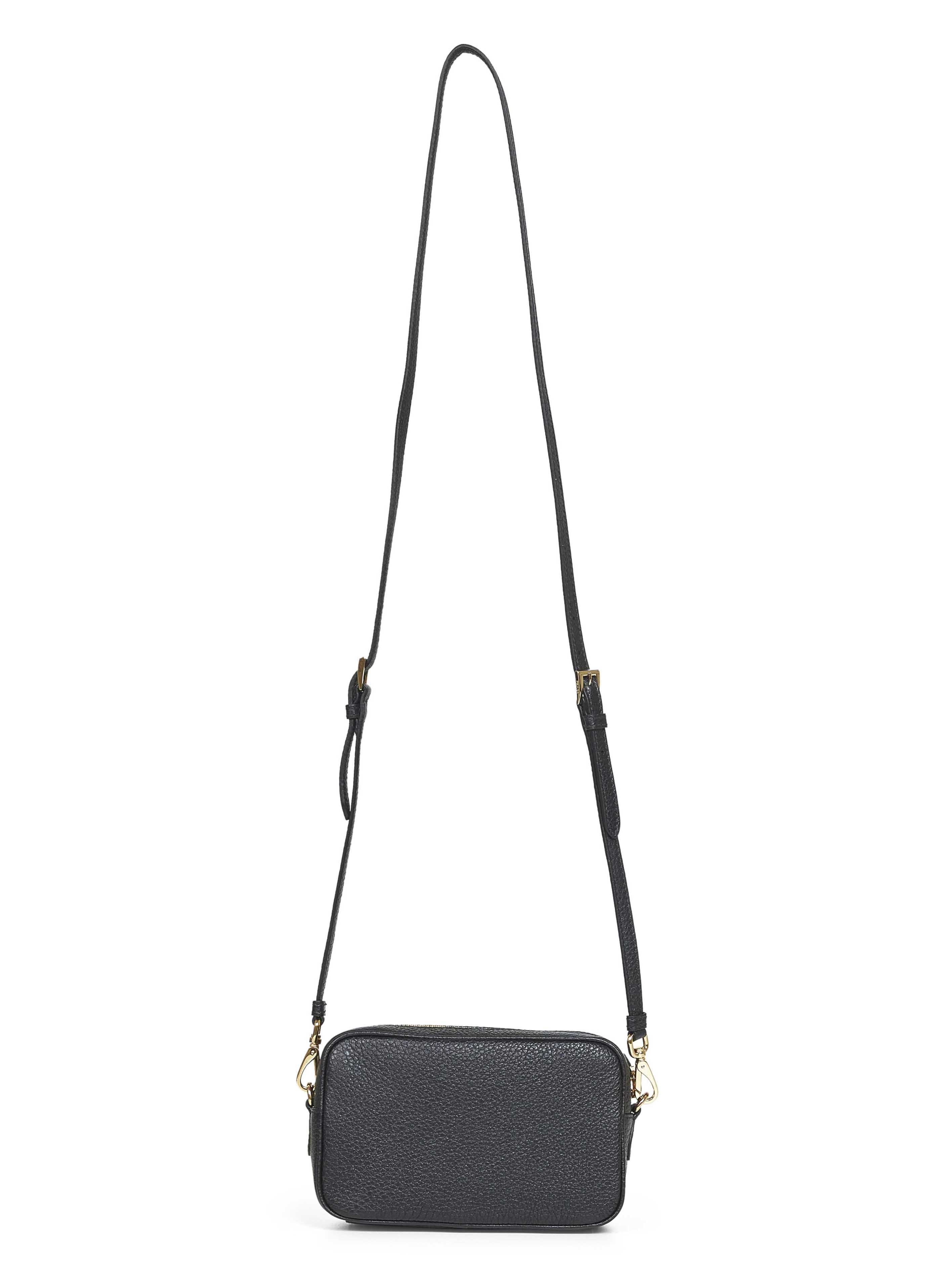 Prada Mini Leather Shoulder Bag In Black