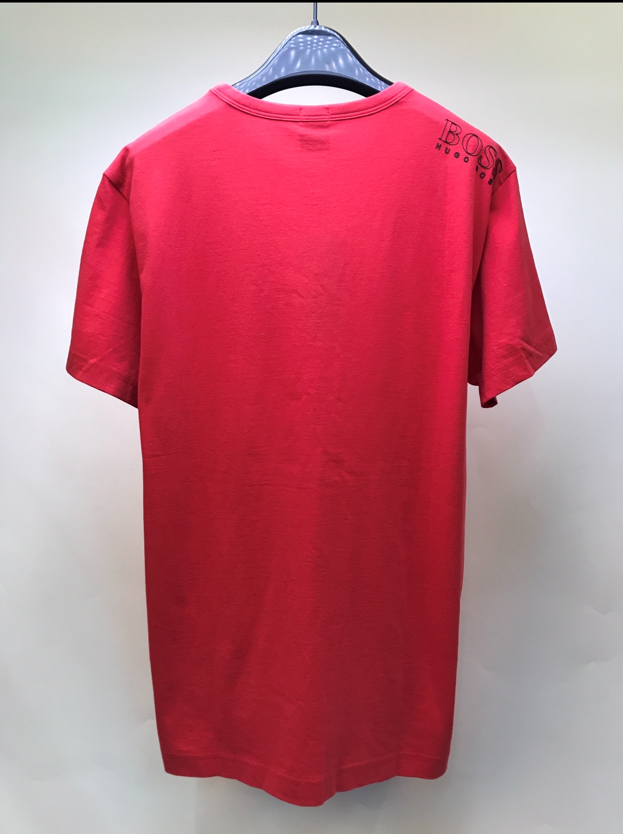 Hugo Boss Stretch-cotton Regular-fit T-shirt With Contrast Logo In Red