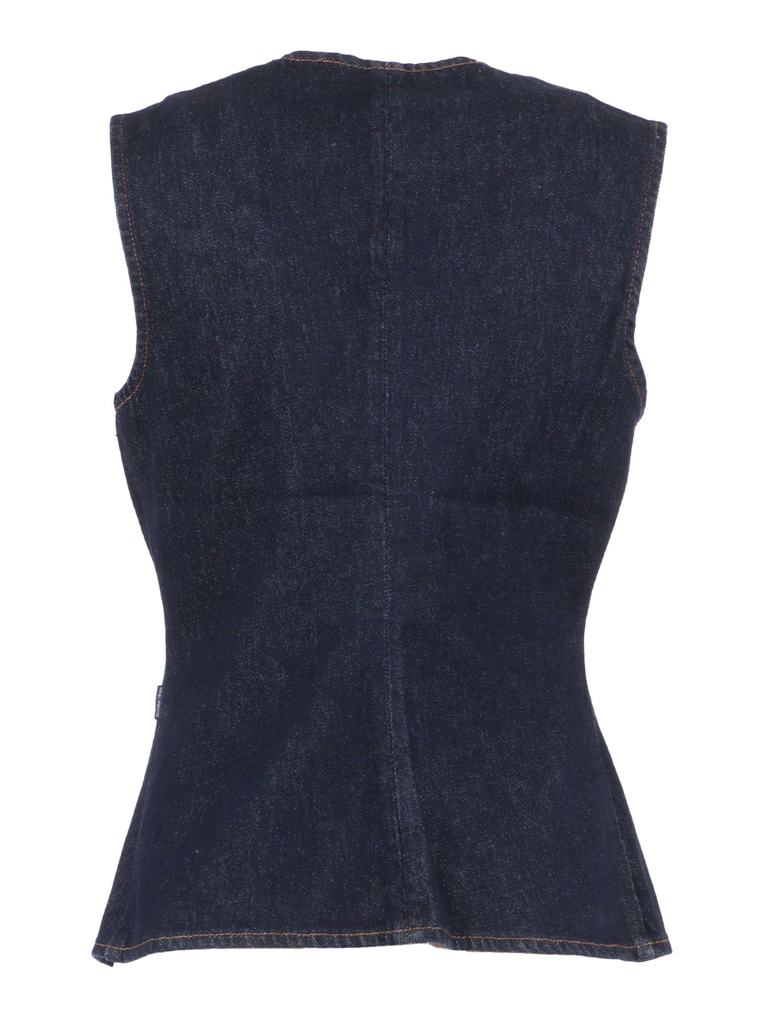 7 For All Mankind Lady Button-fastening Denim Waistcoat In Animal Print