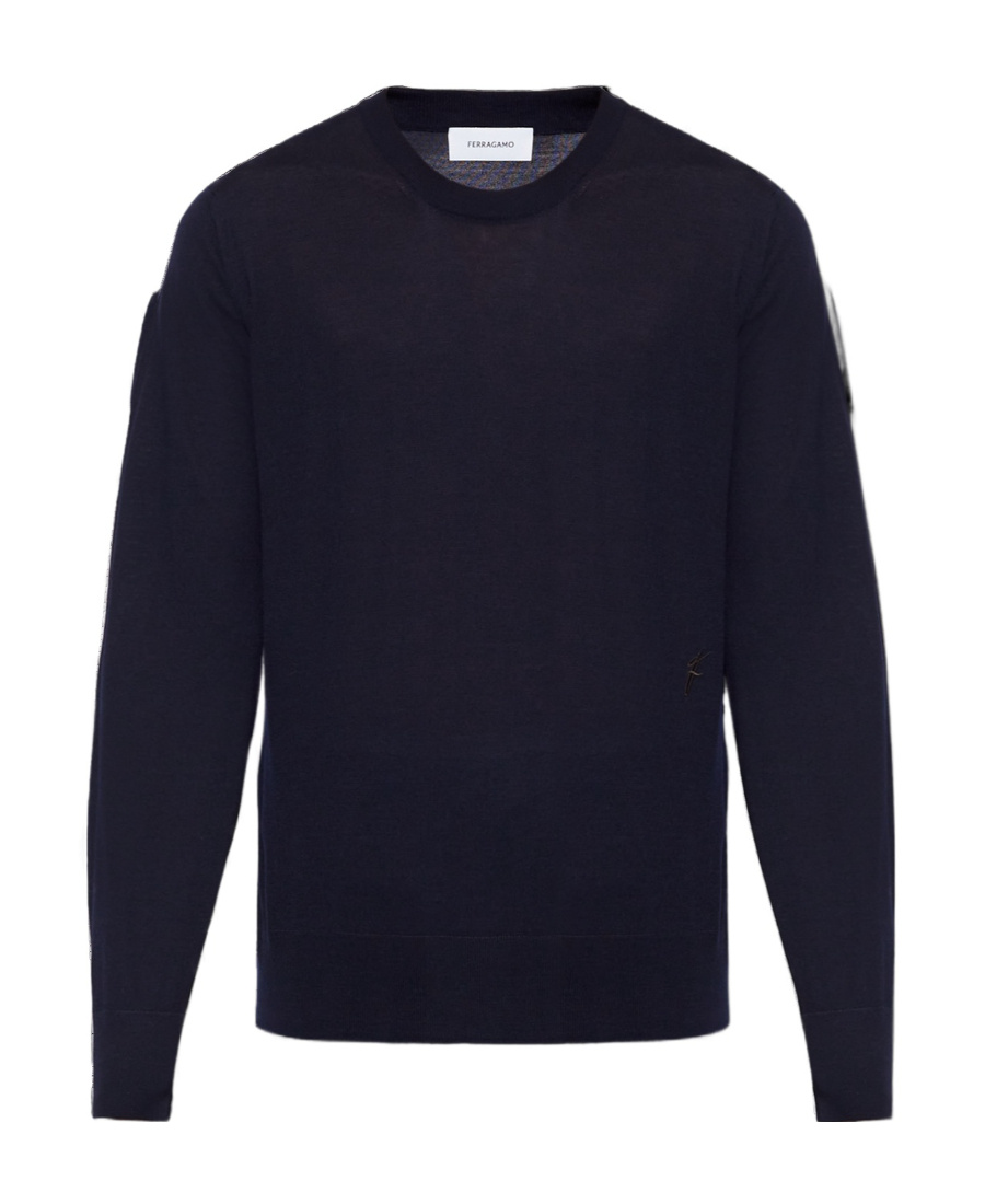 Ferragamo Long-sleeved Sweater In Black