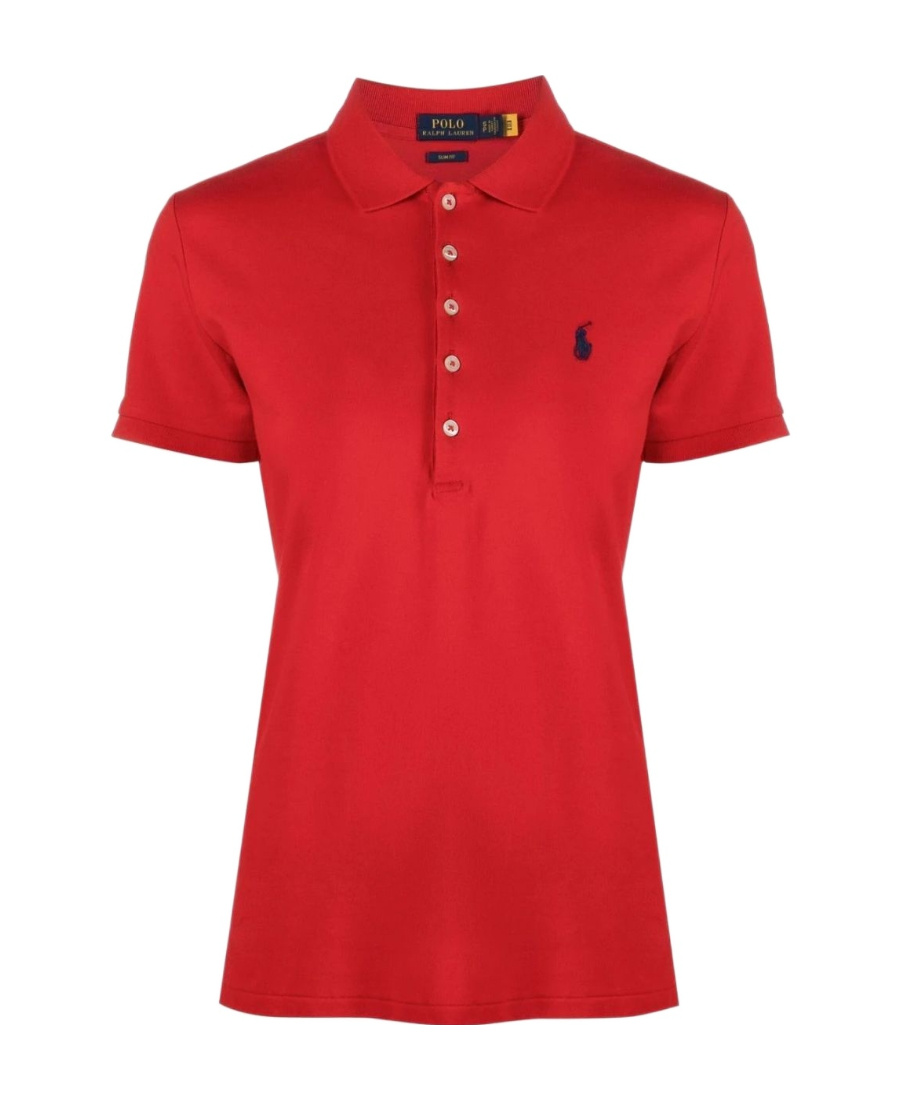 Shop Polo Ralph Lauren Julie Logo-embroidered Polo Shirt In Red
