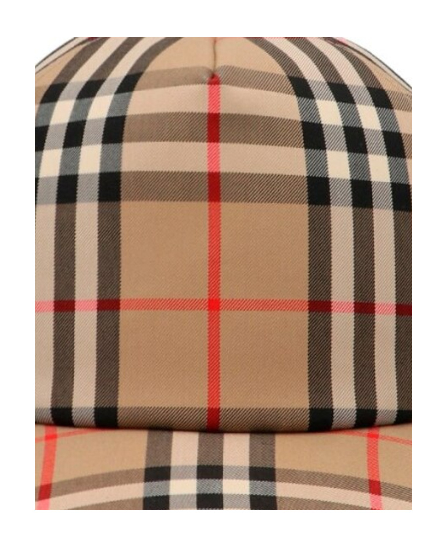 Burberry Check Pattern Cap Curved Brim Design In Brown