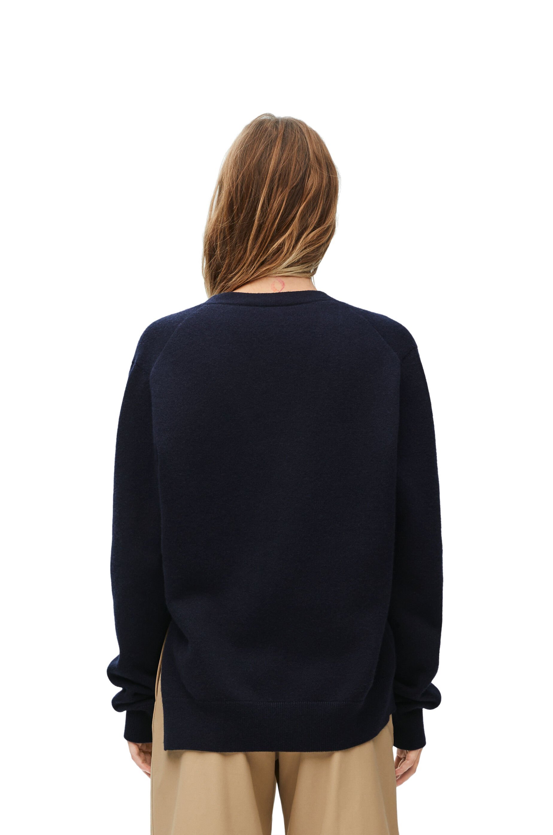 Loewe Cashmere Cardigan With Asymmetric Hemline In Black