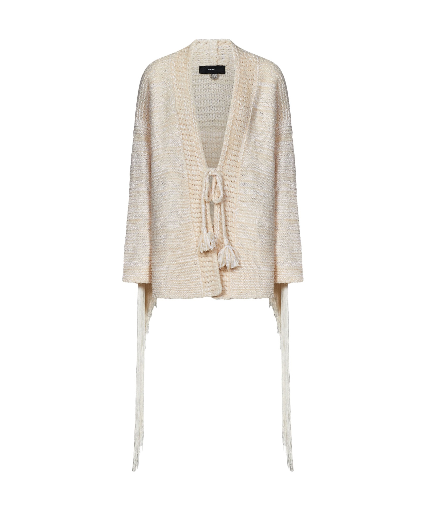 Alanui Bright Hues Fringed Cardigan In Nude