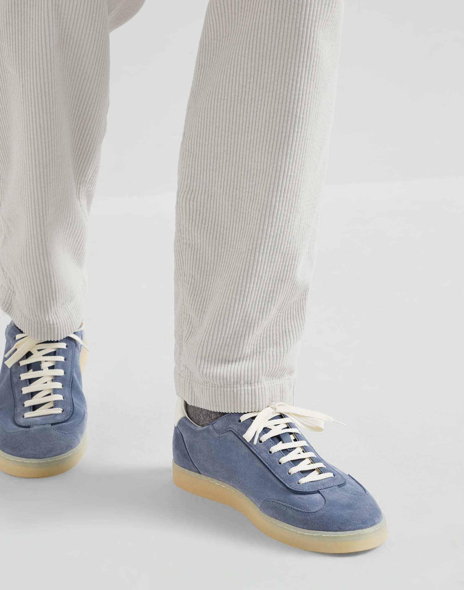 Brunello Cucinelli Suede Sneakers In Blue