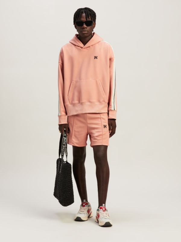 Palm Angels "track Sweatshirt With Contrasting Bands In Pink