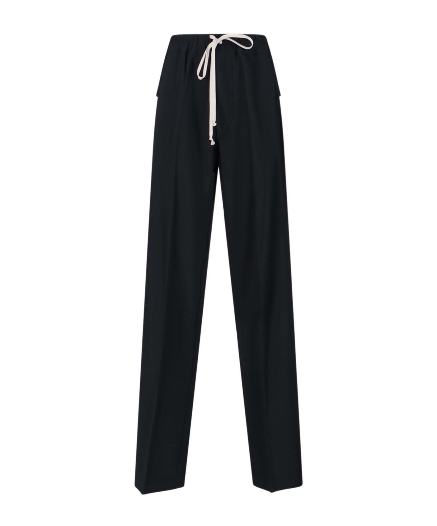 Rick Owens Straight Trousers With Button And Flap Pockets In Black