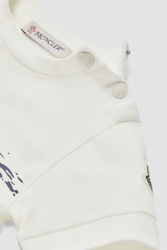 Moncler Whale Pattern Jumpsuit In White