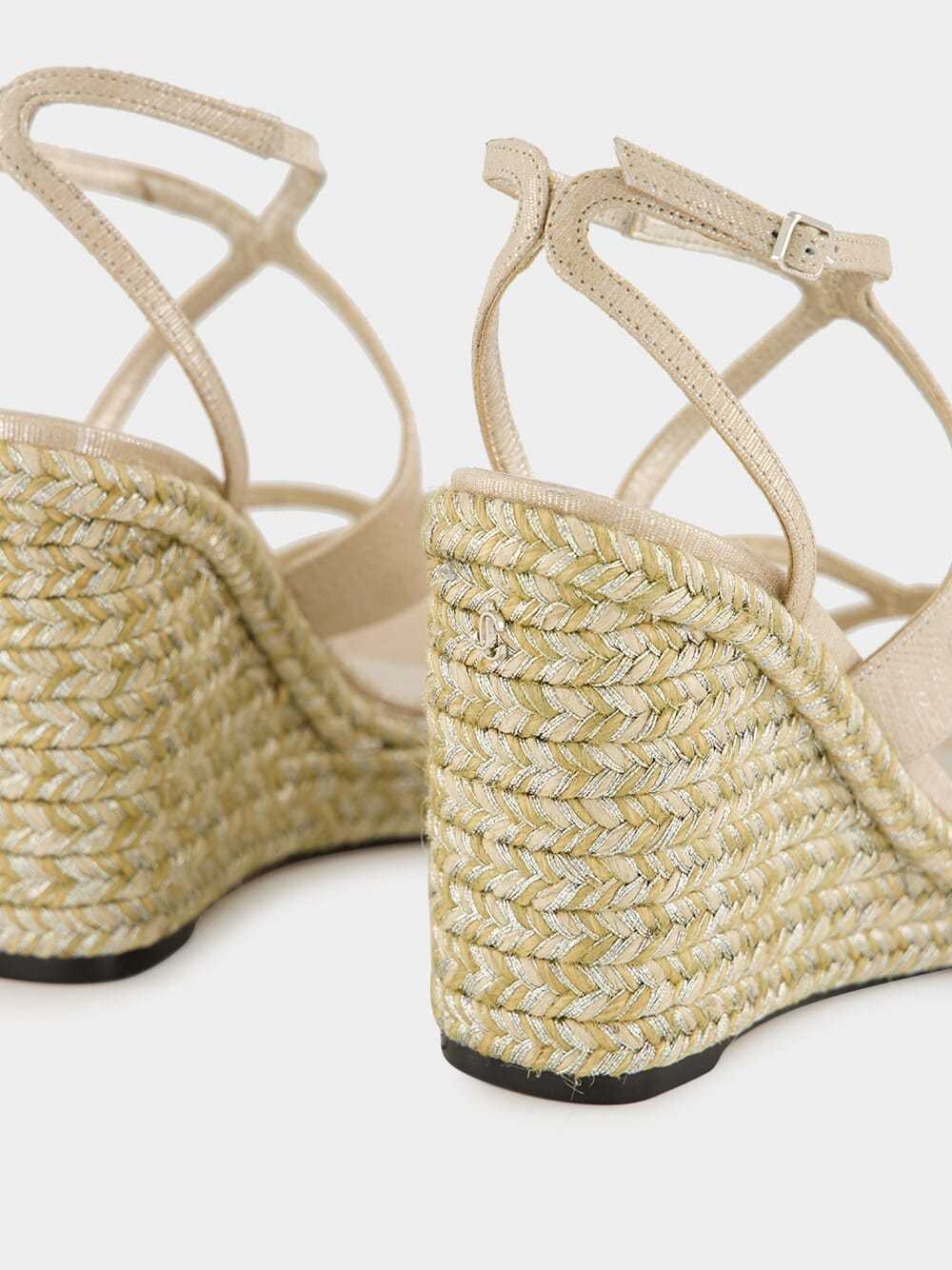 Jimmy Choo Square Toe Wedge Sandals In Neutral