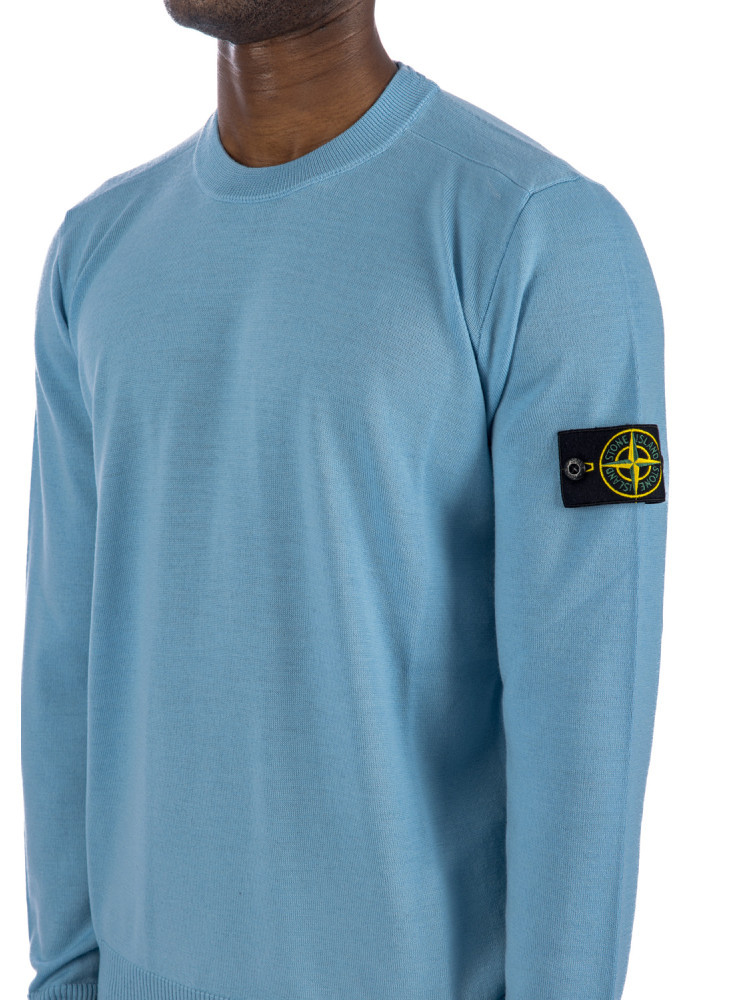 Stone Island Compass-motif Wool Sweatshirt In Blue