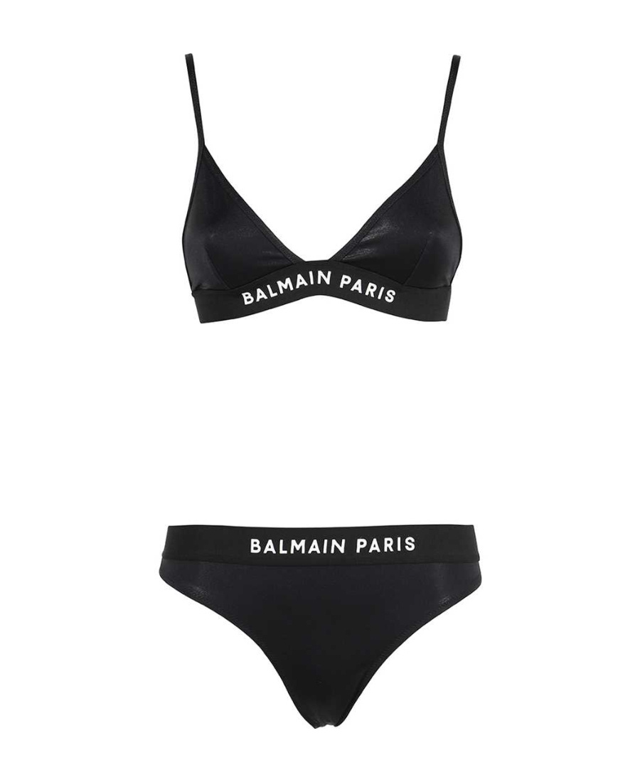 Balmain Two-piece Bikini Set In Black