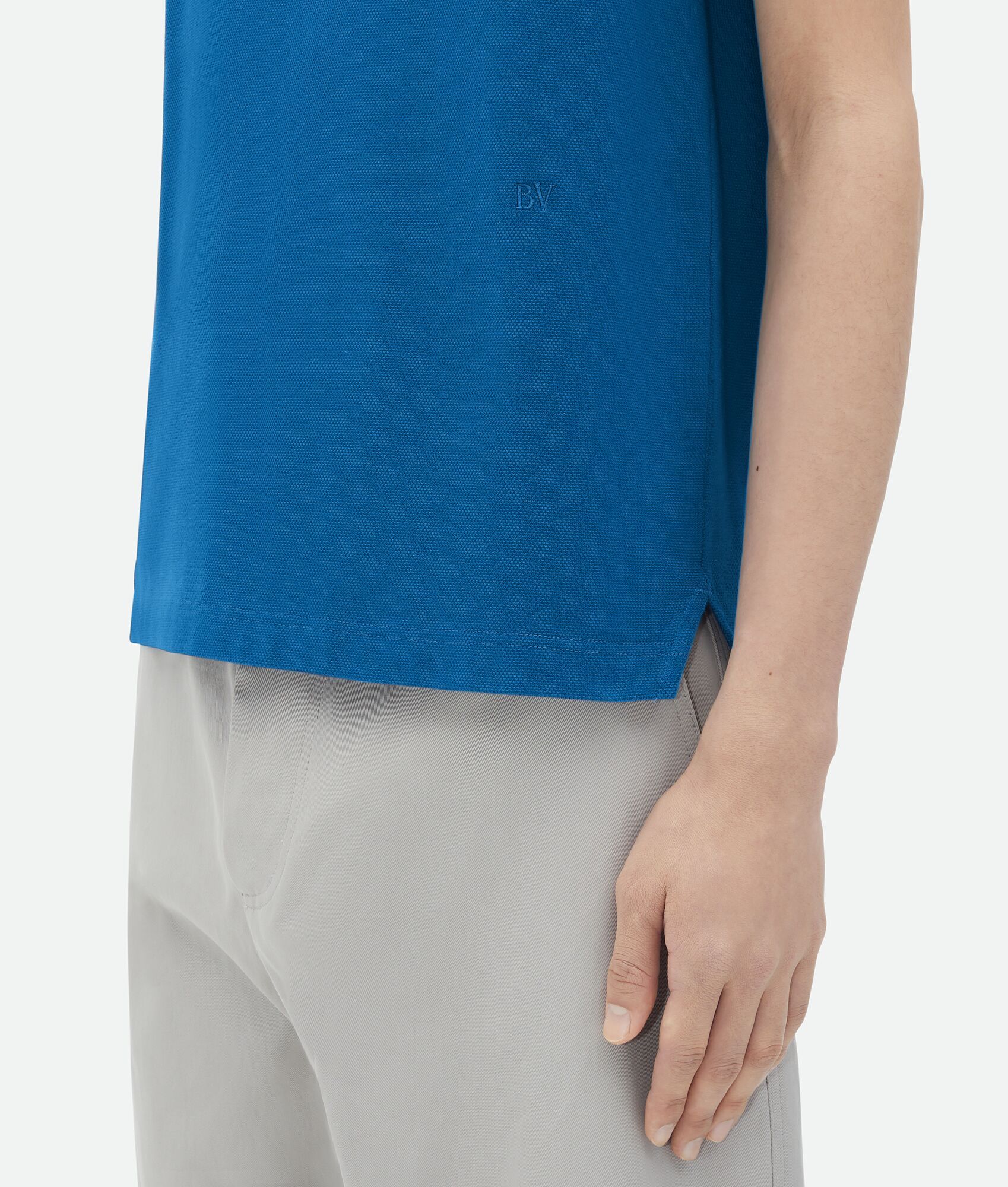 Bottega Veneta Polo Shirt With Lapel Short Sleeve In Blue
