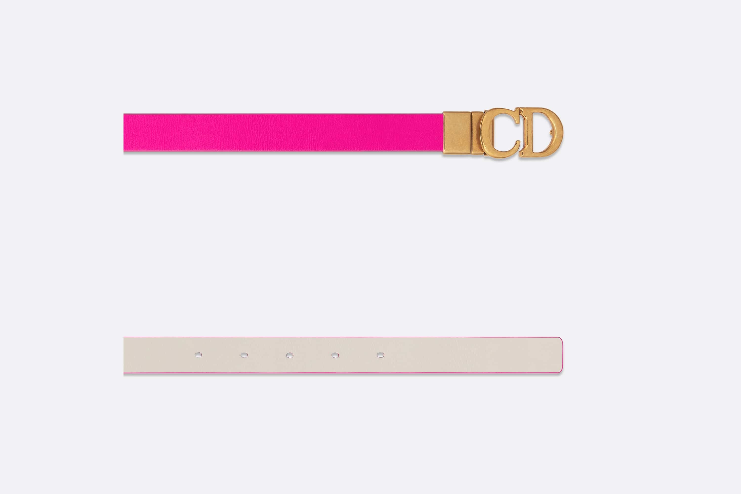 Dior Double-sided Saddle Belt In Pink