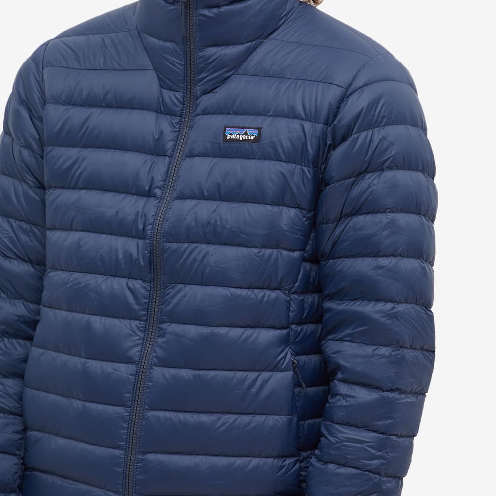 Patagonia Logo-patch Feather-down Jacket In Blue