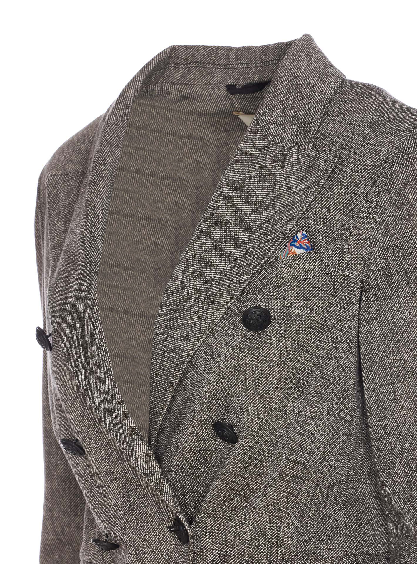 Shop Circolo 1901 Double-breasted Blazer In Gray