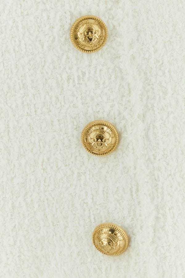 BALMAIN BUTTON-DETAIL TWEED SHORTS 