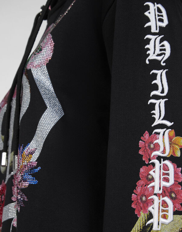 PHILIPP PLEIN LOGO DETAILS HOODED HOODIE