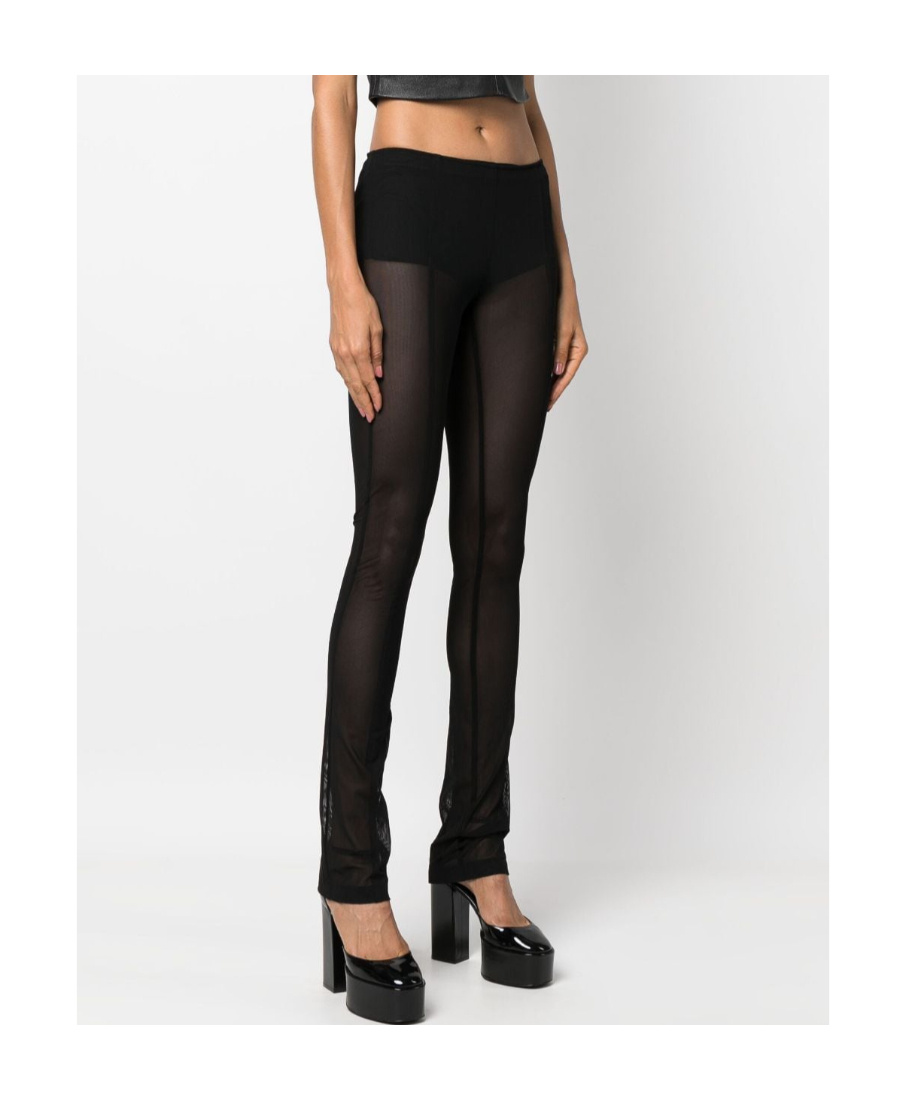 Blumarine Low-rise Semi-sheer Trousers In Black