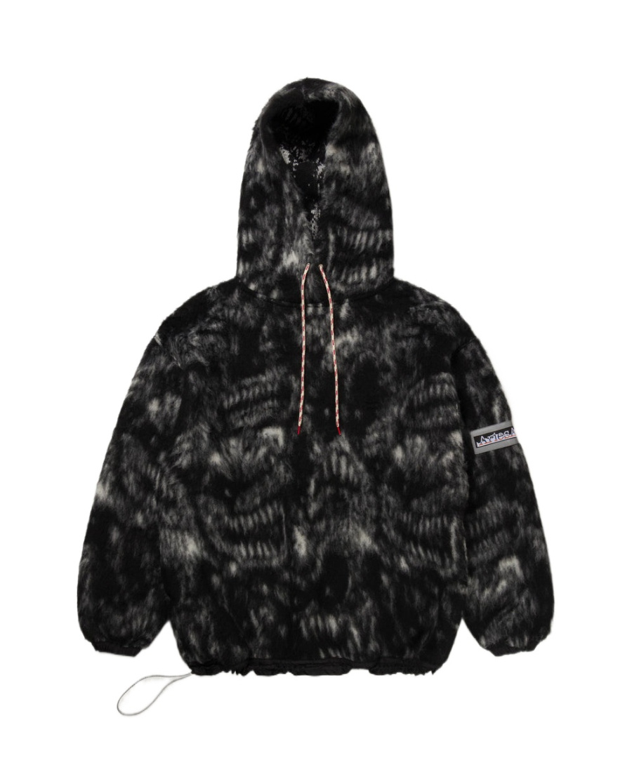Aries Logo-patch Drawstring Hoodie In Black