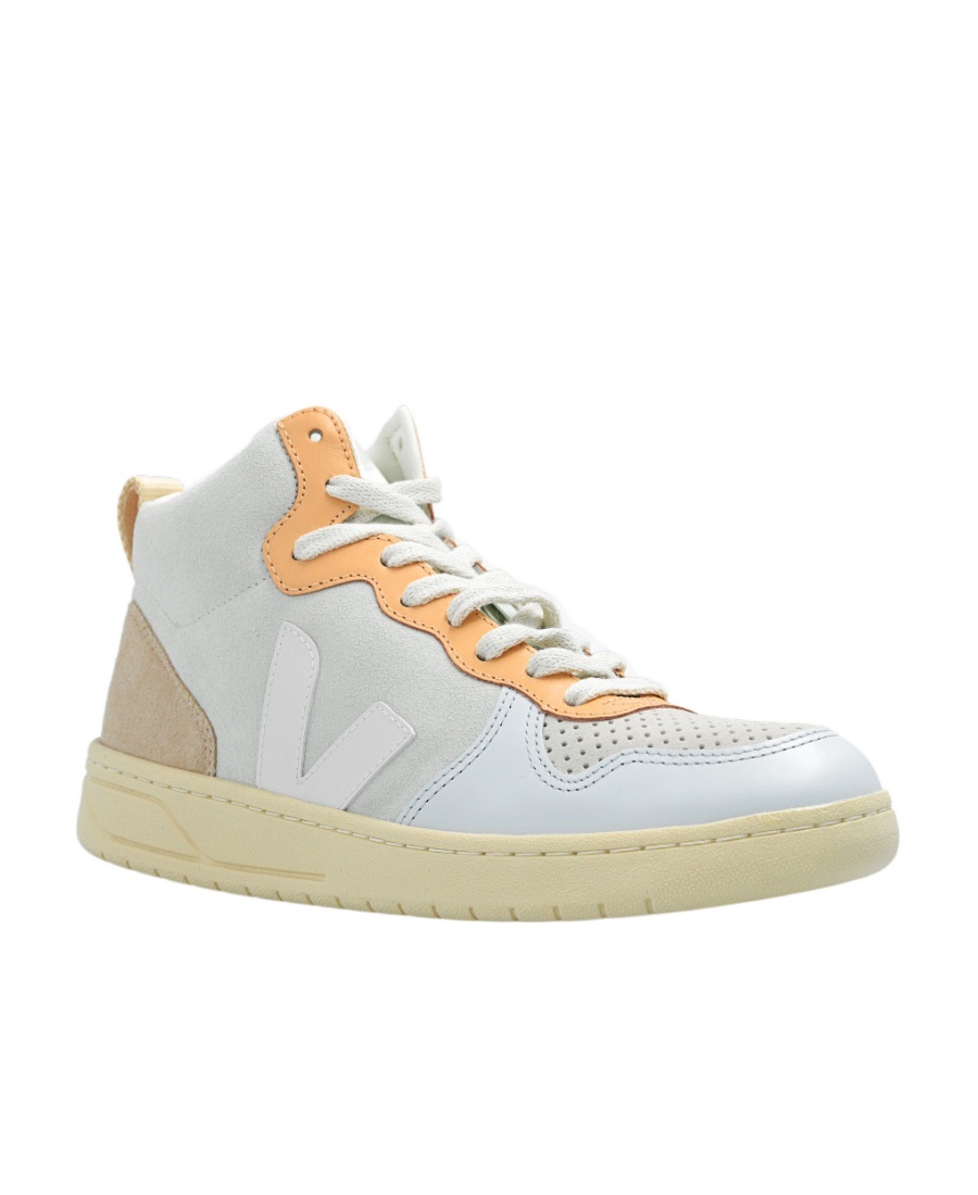 Veja V-15 High-top Sneakers In Nude