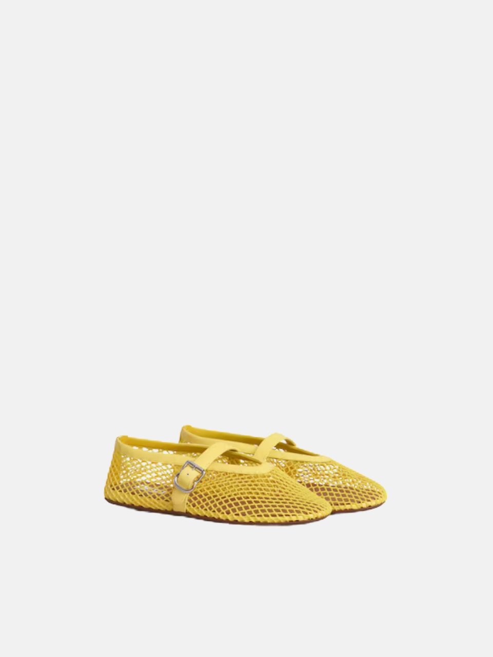 Alaïa Mesh Ballet Flats In Yellow