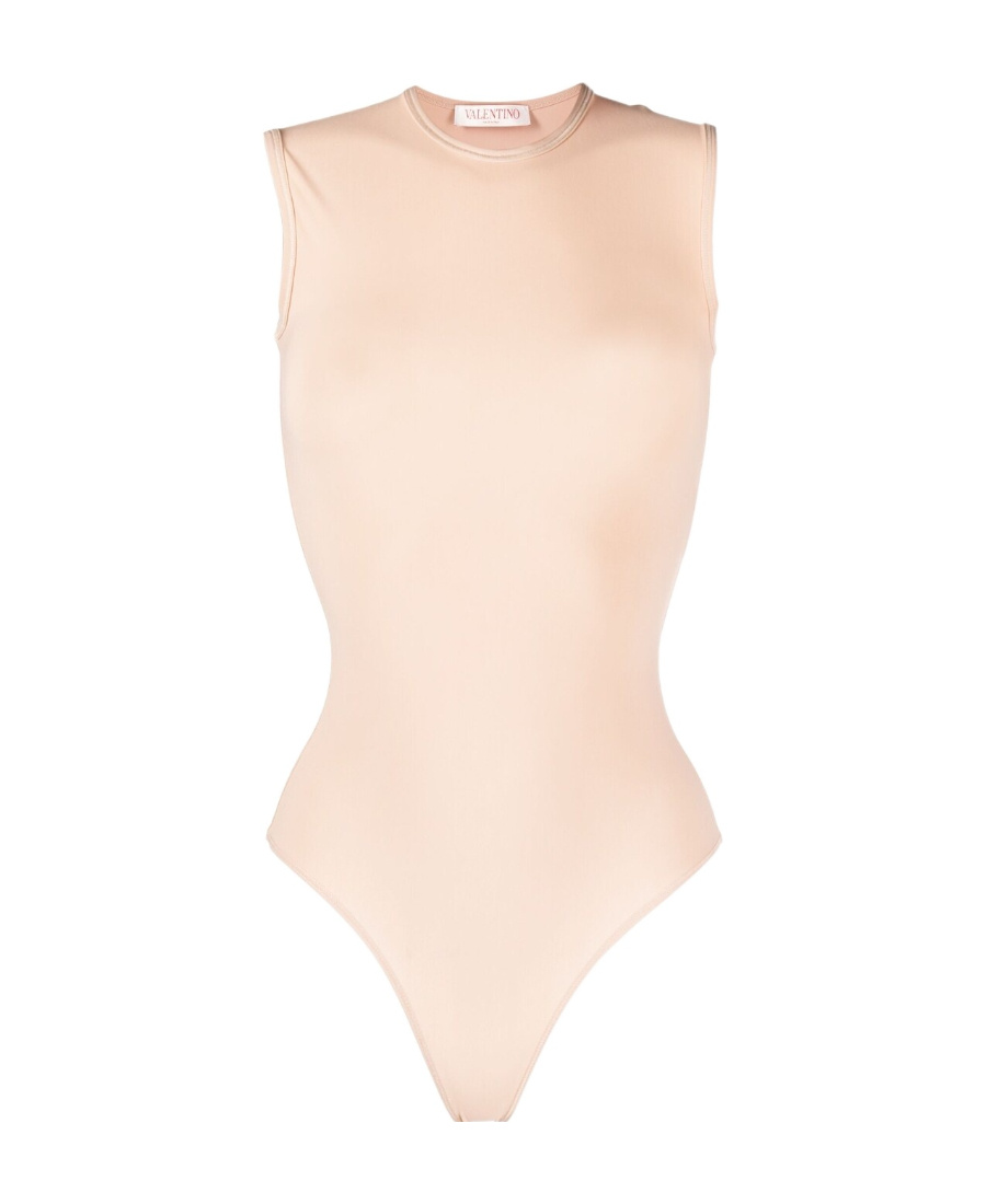 VALENTINO LOGO-EMBROIDERED SLEEVELESS BODYSUIT