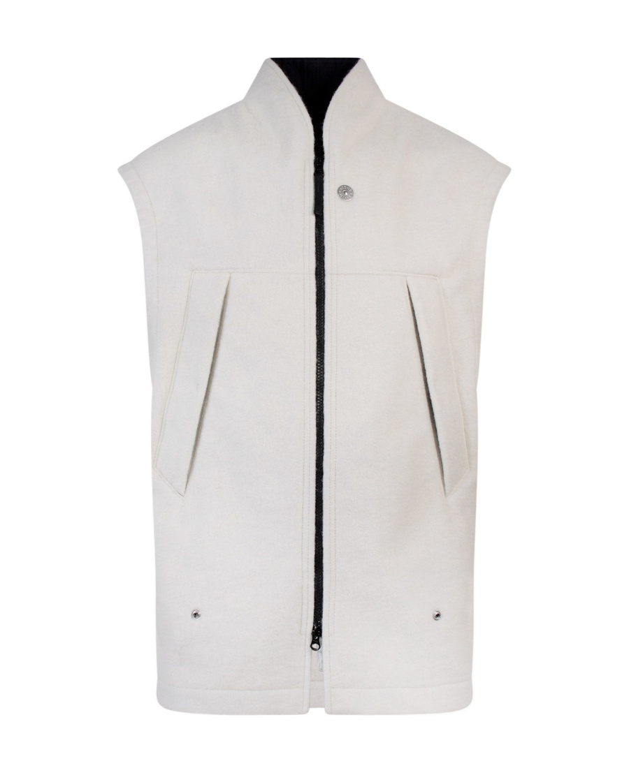 Stone Island Zip-up Sleeveless Gilet In White