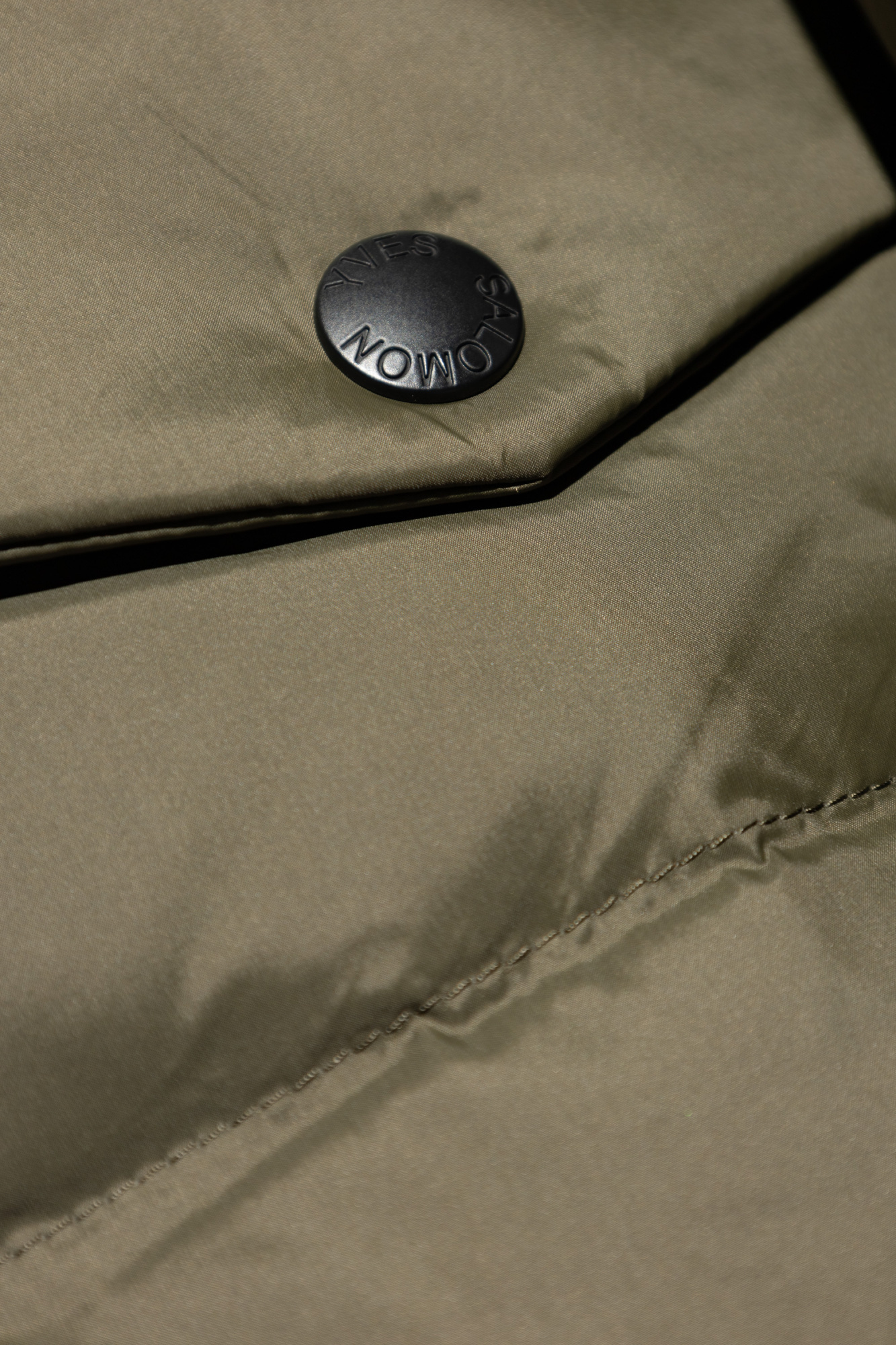 Yves Salomon Hooded Puffer Jacket In Green