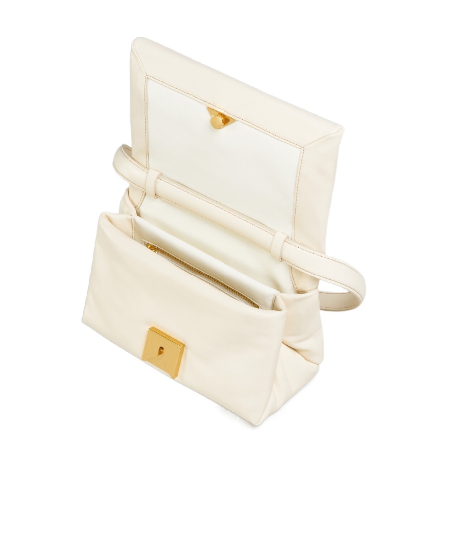 Marni Small White Calsfkin Prisma Bag In White