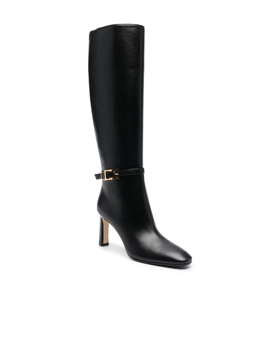 Sergio Rossi High Heel Buckled Boots In Black