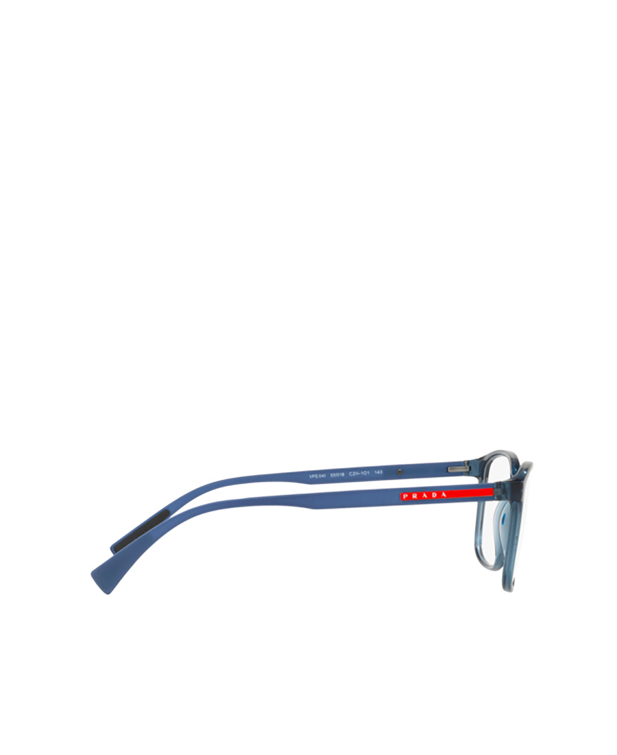 Prada 55mm Rectangular Optical Glasses In Blue