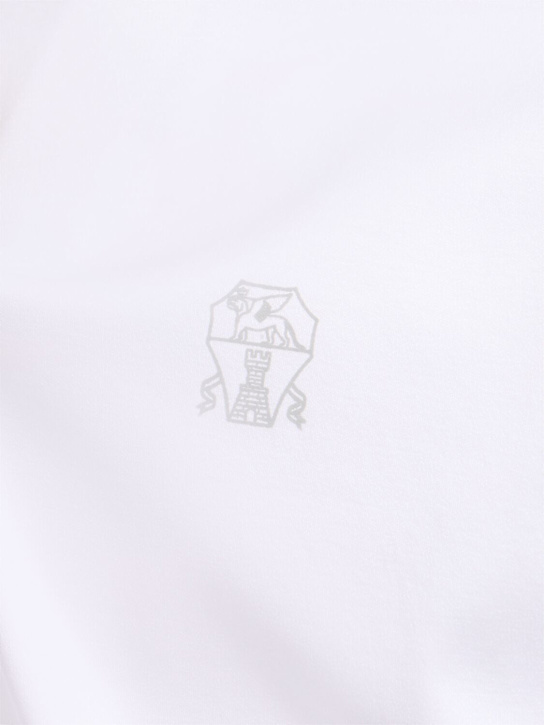 Brunello Cucinelli Men Cotton Jersey Crew-neck T-shirt With Logo And Faux-layering