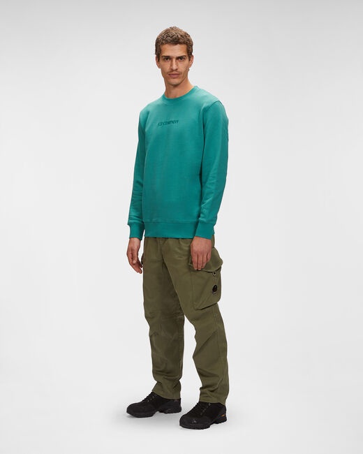 Shop C.p. Company Logo Sweater In Green