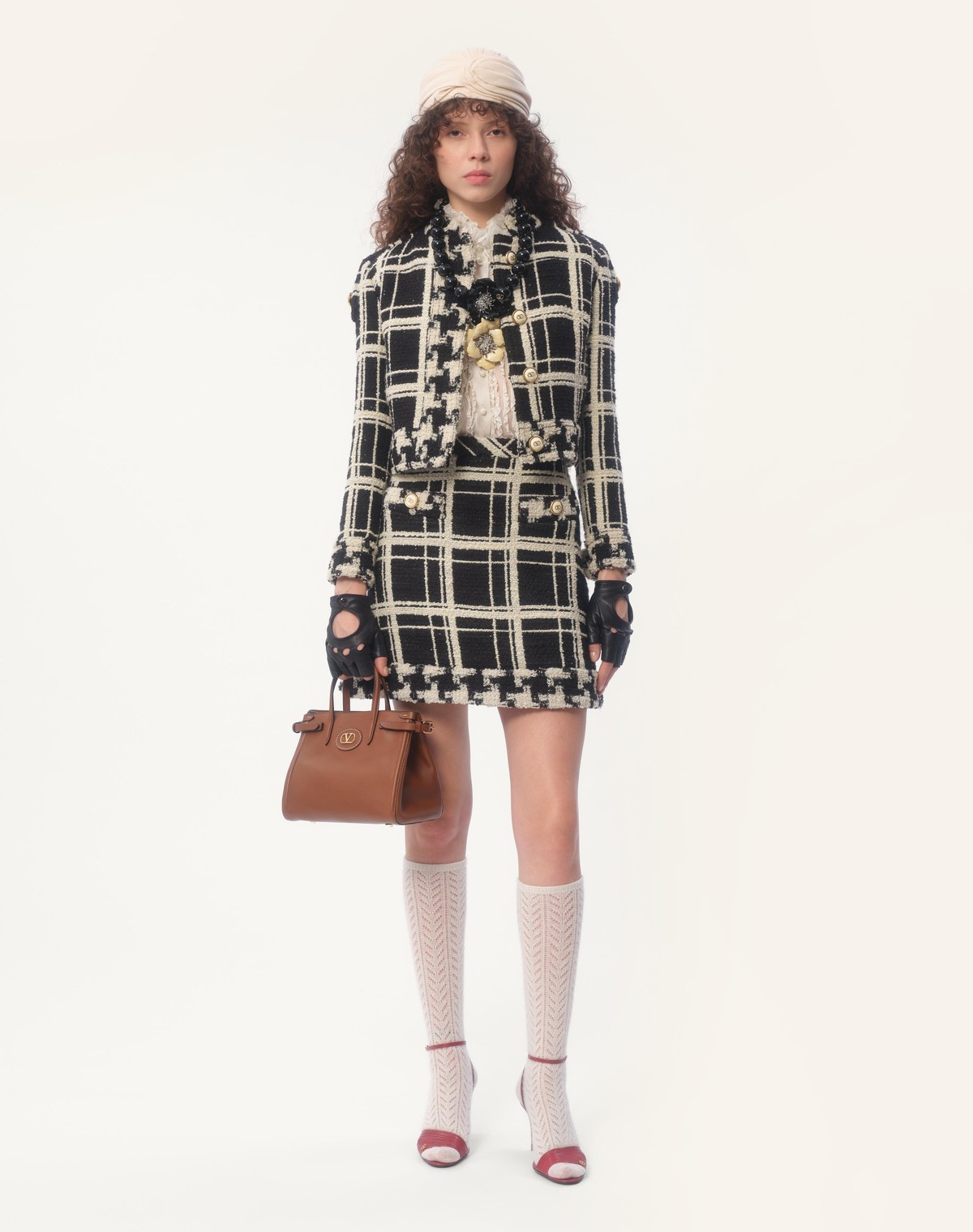 Valentino Garavani Brown Leather Antibes Shopping Bag