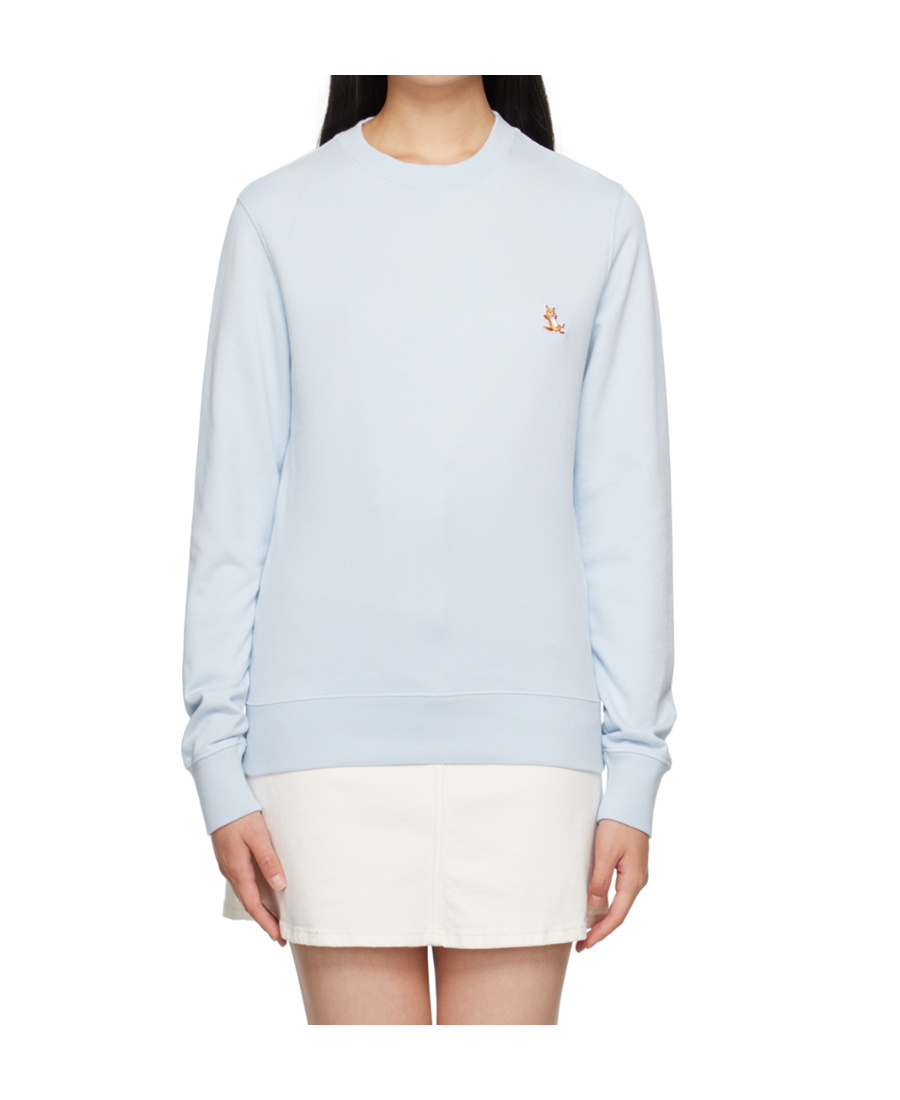 Maison Kitsuné Blue Chillax Fox Sweatshirt In White