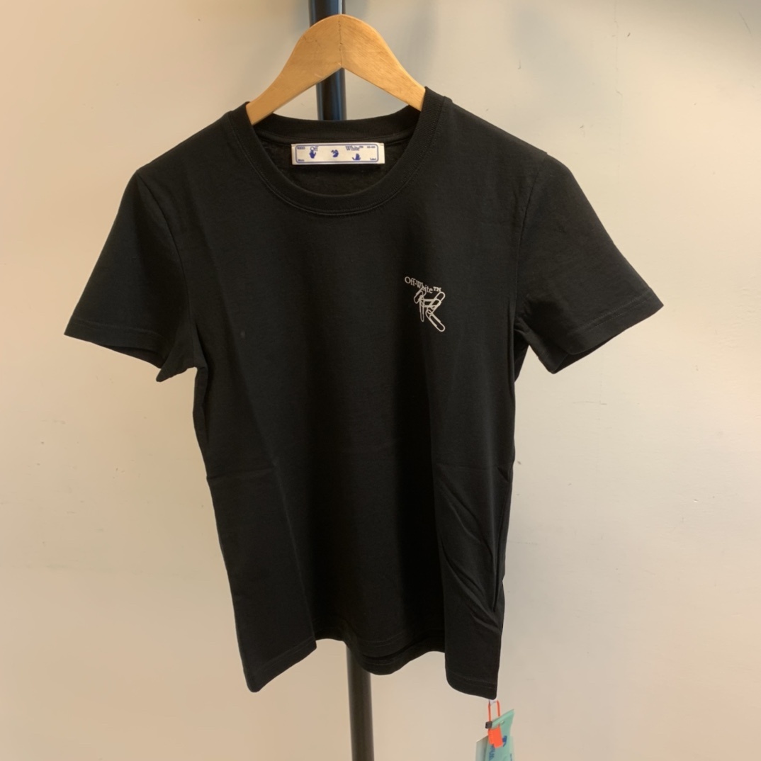 Off-white Paper Clip Arrows Motif T-shirt In Black