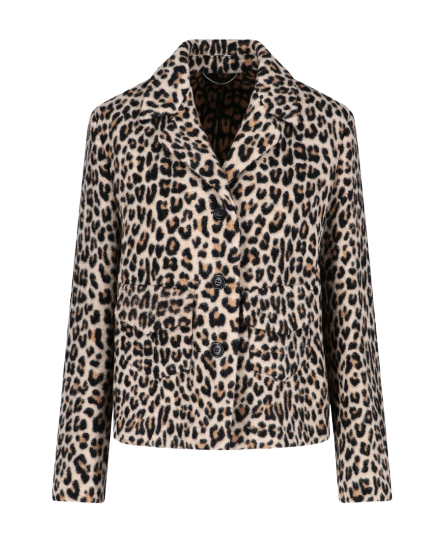 Ermanno Scervino Leopard-print Single-breasted Blazer In Black