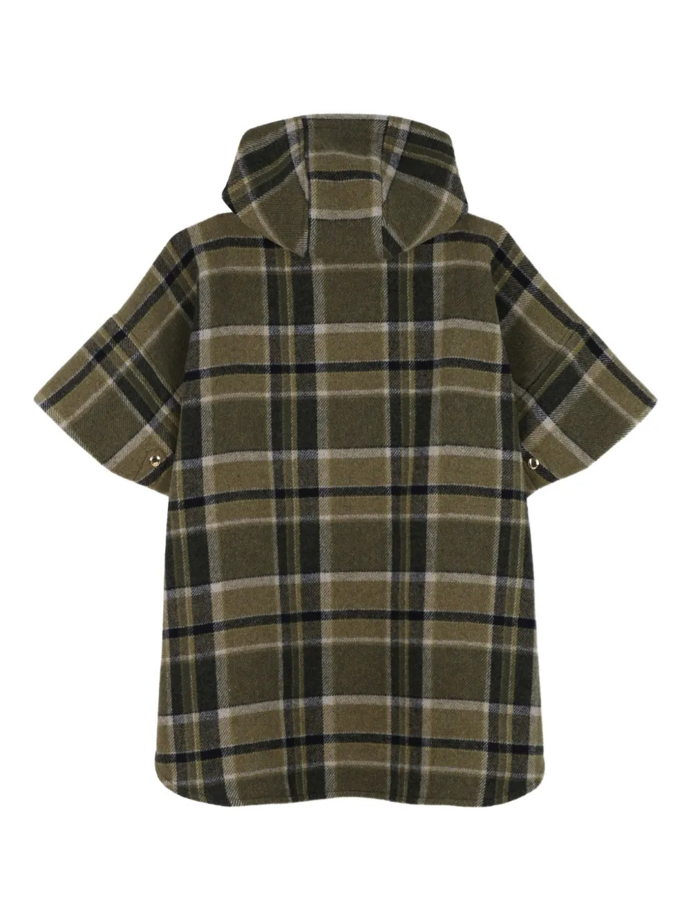 Chloé Check-patterned Hooded Cape In Black