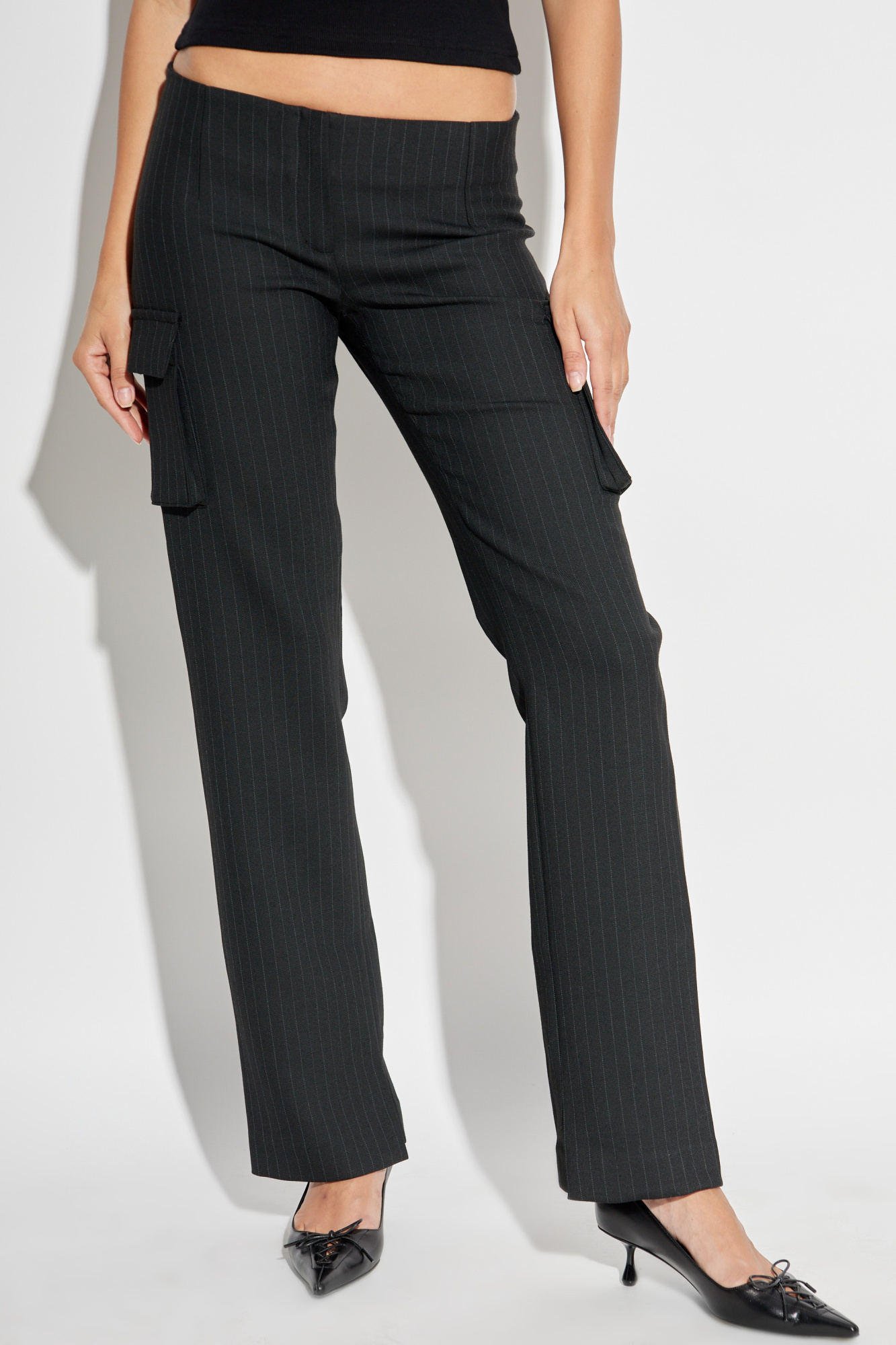 Misbhv Flared Cargo Pants In Black