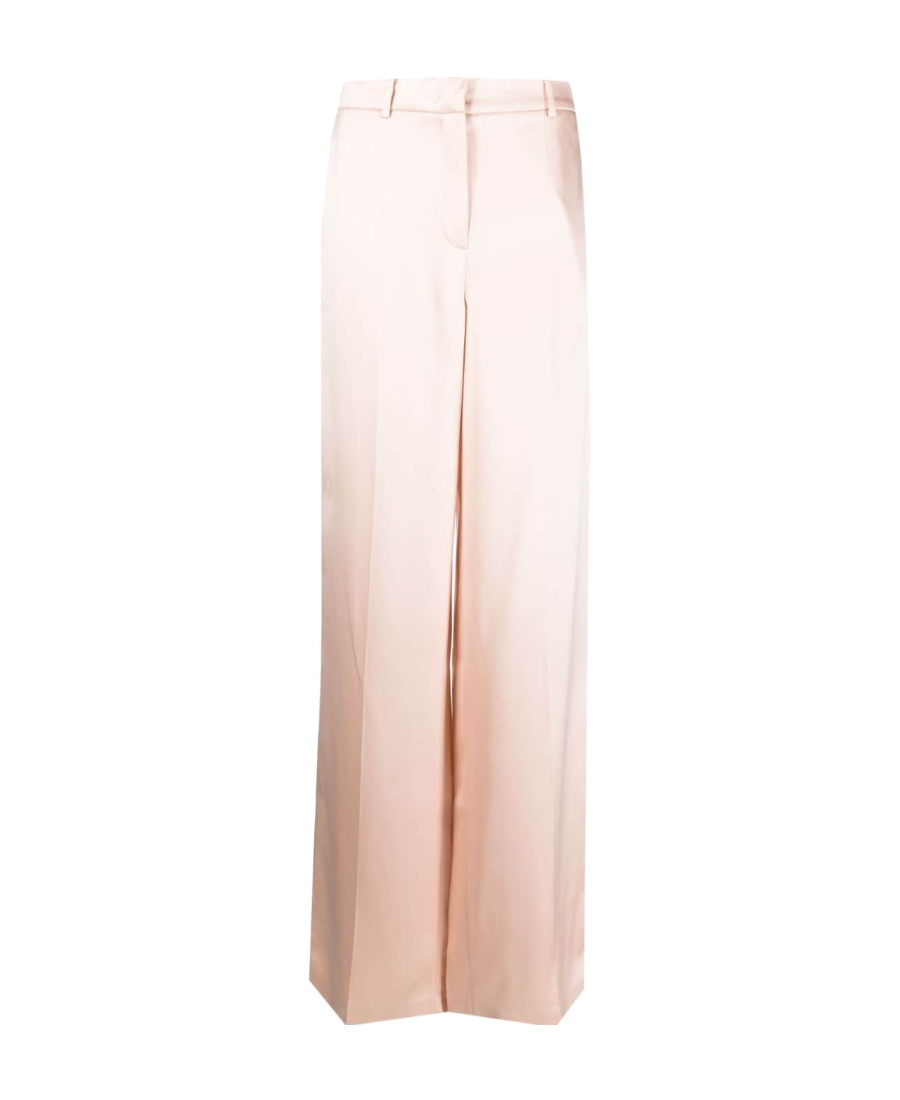 Magda Butrym Low Waist Wide Leg Silk Twill Pants In White