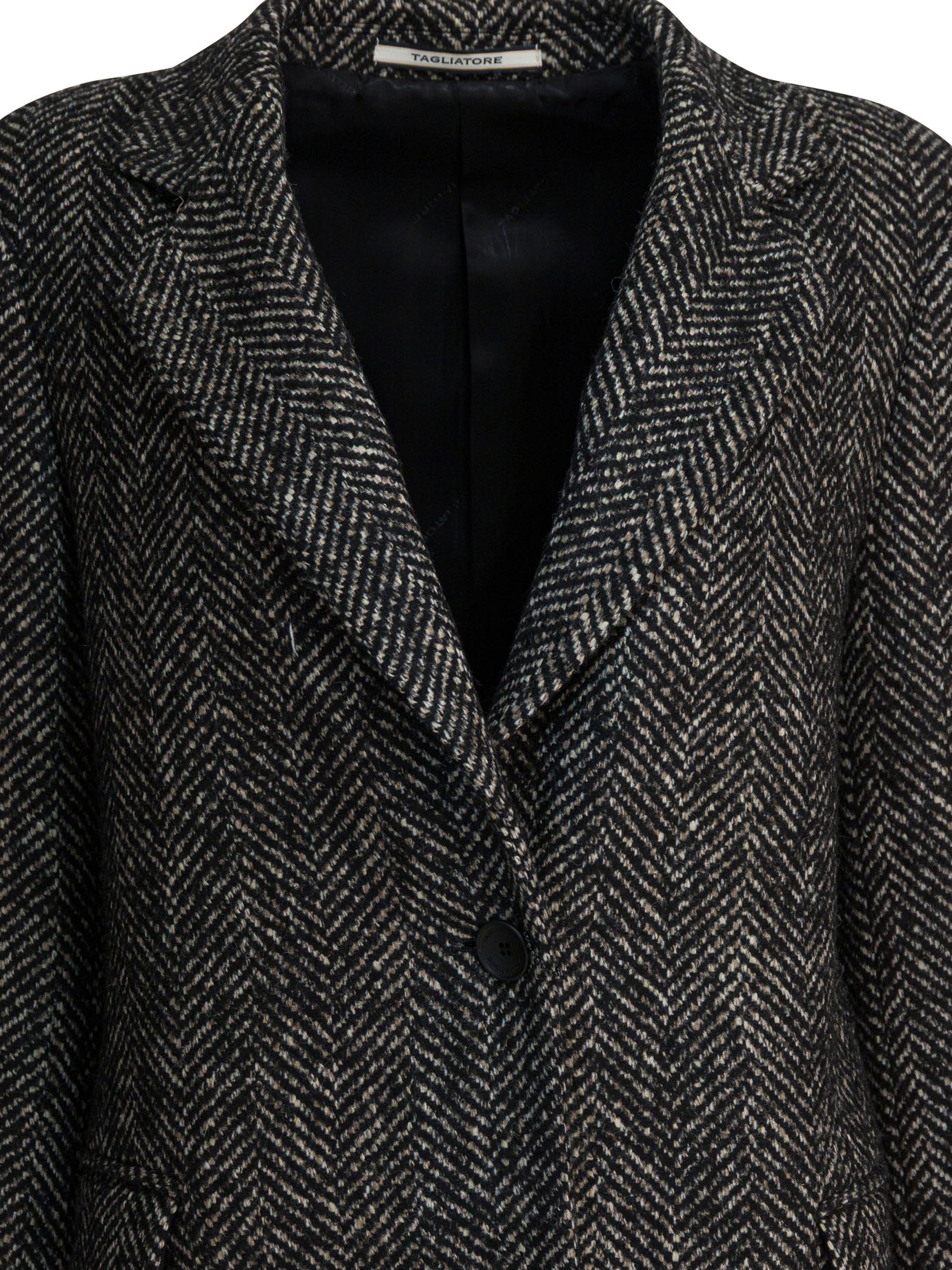 Tagliatore Amanda Herringbone Coat In Gray